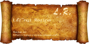 Lányi Rozina névjegykártya